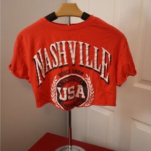 Teranova Red Cropped Tee Nashville USA